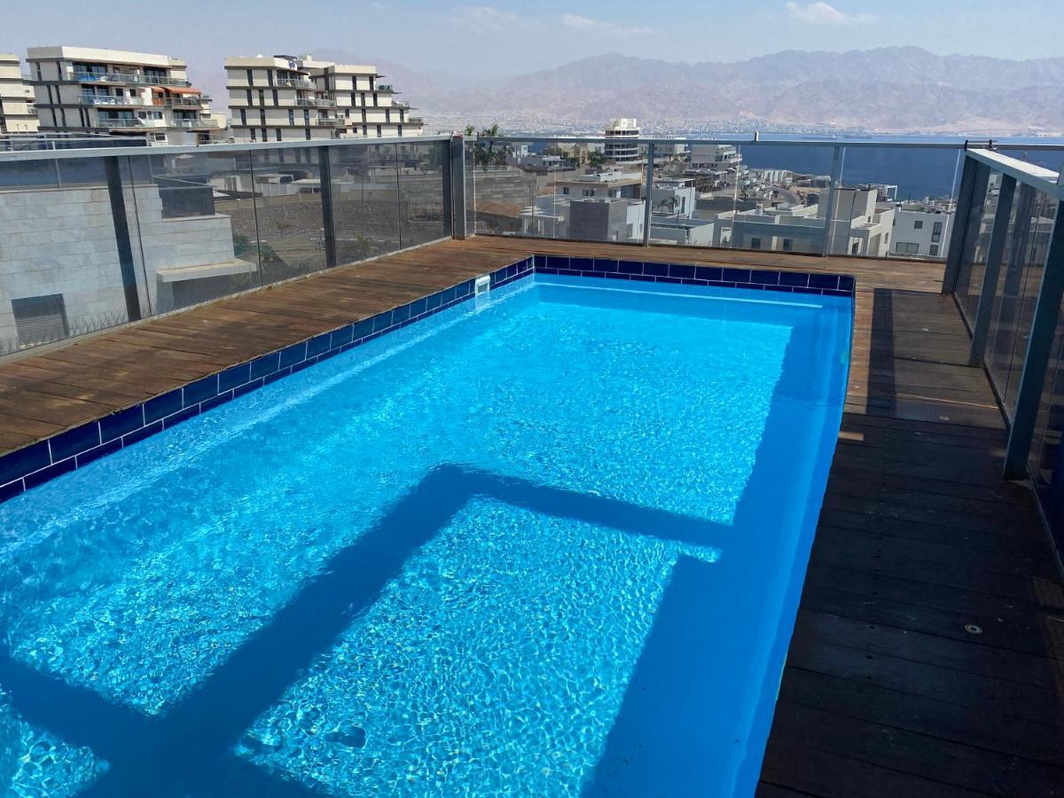 Appartamento Stunning Penthouse With Sea Views And Private Heated Pool Eilat Esterno foto